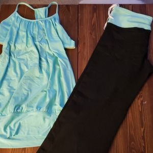 Size 8 angel blue tank and capri set